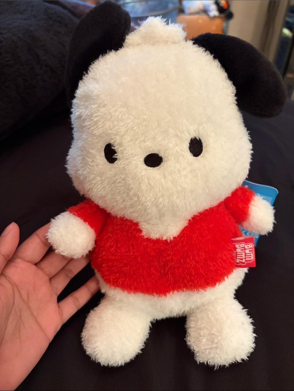 Sanrio Pochacco Plush with Red Sweater and Black Ears bum bums